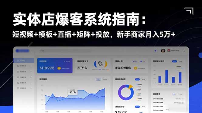 实体店爆客系统指南：短视频+模板+直播+矩阵+投放，新手商家月入5万+